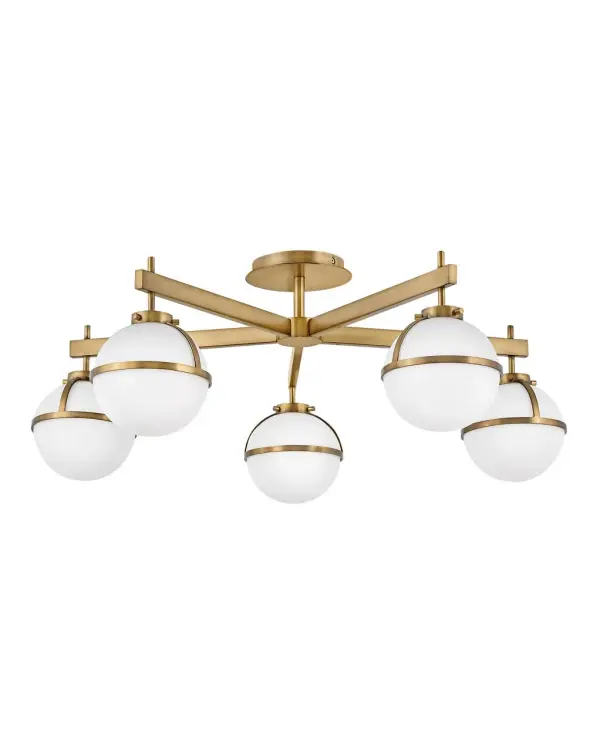Hollis LED Semi-Flush Mount in Heritage Brass - Image 3