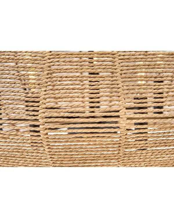Luca's coastal vibe is permeated with a slightly exotic edge. The bold pendant showcases a robust, woven drum shade, and a full finished cluster for plenty of functional light offered in a variety of finish options. Luca is part of the Lisa McDennon Collection. - alternate view