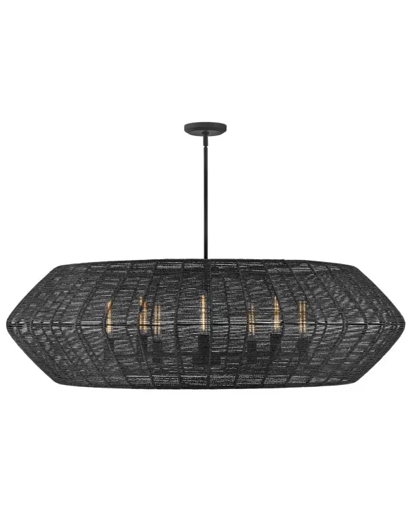 Luca's coastal vibe is permeated with an exotic appeal. The bold pendant showcases a robust, woven drum shade, and a fully finished cluster for plenty of functional light offered in a variety of finish options. Luca is part of the Lisa McDennon Collection.