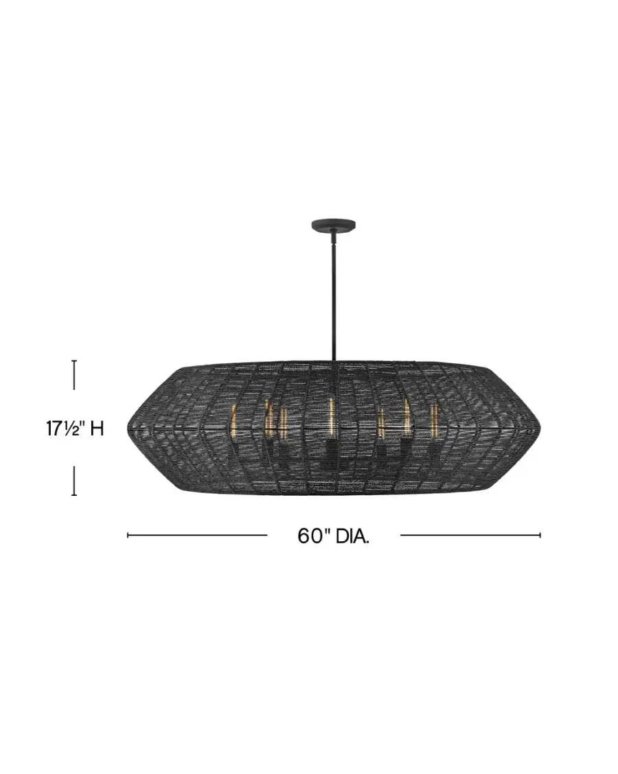 Luca LED Chandelier in Black - Image 2