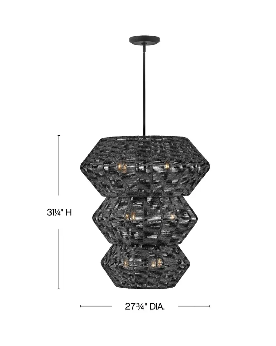 Luca LED Chandelier in Black - Image 2