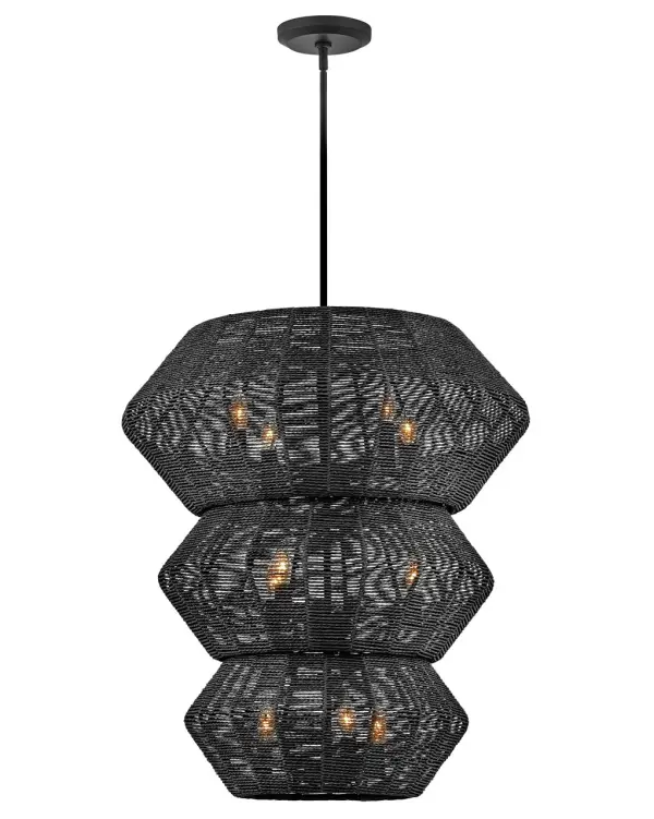 Luca LED Chandelier in Black - Image 4