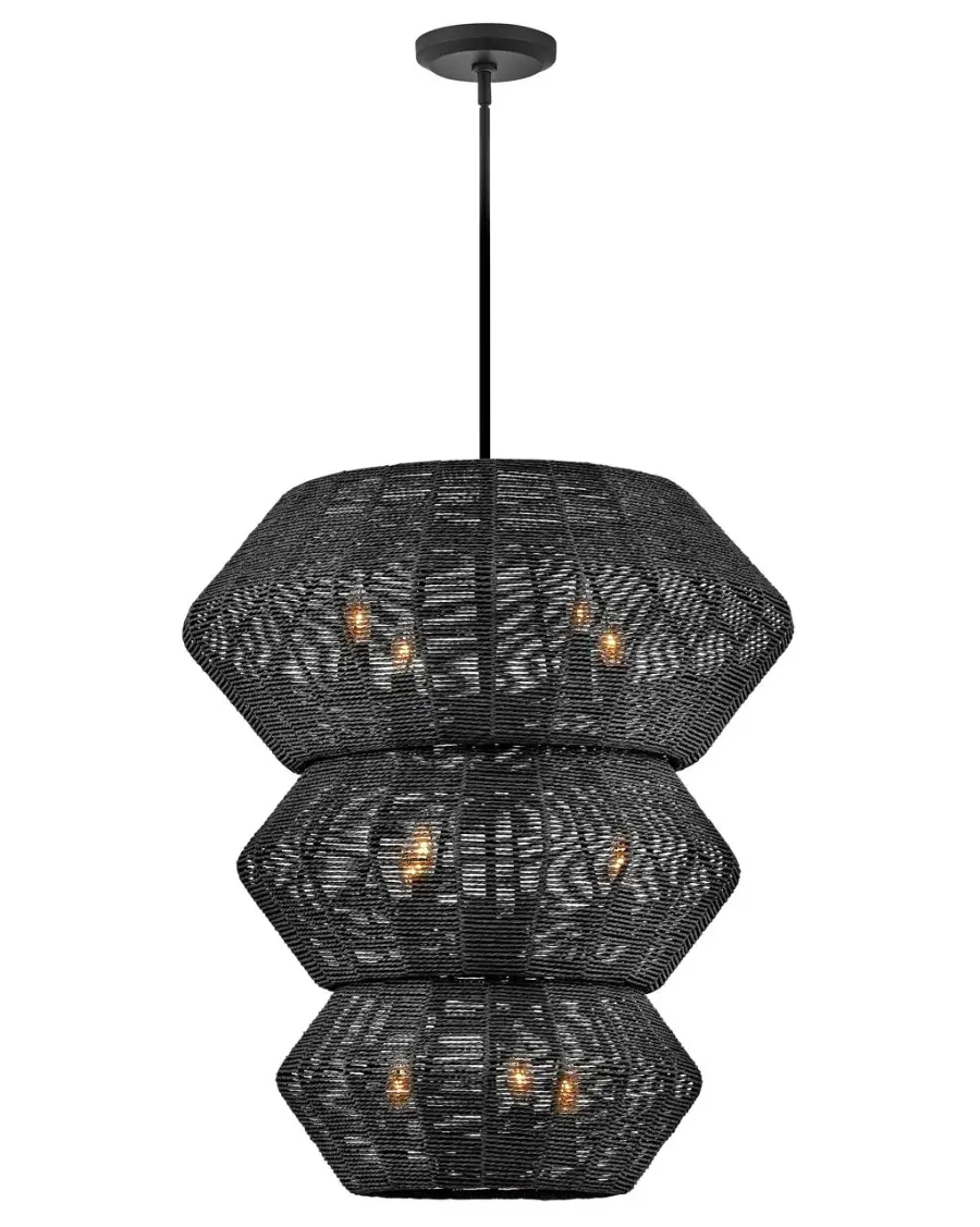 Luca LED Chandelier in Black - Image 4