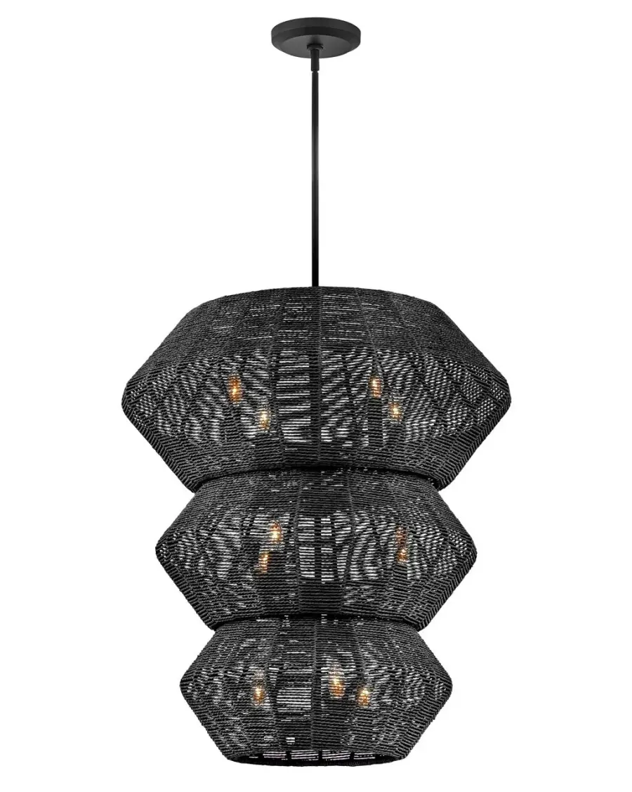 Luca LED Chandelier in Black - Image 5