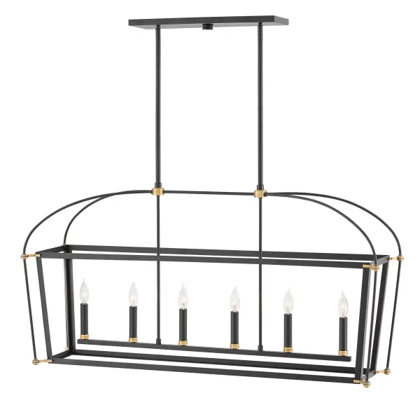 A new classic, Selby achieves timeless status with its airy, streamlined silhouette and extravagant arching top frame. Cast brass details, candelabra detailing and a chic Black finish are accentuated with Heritage Brass details for the ultimate in minimal elegance.
