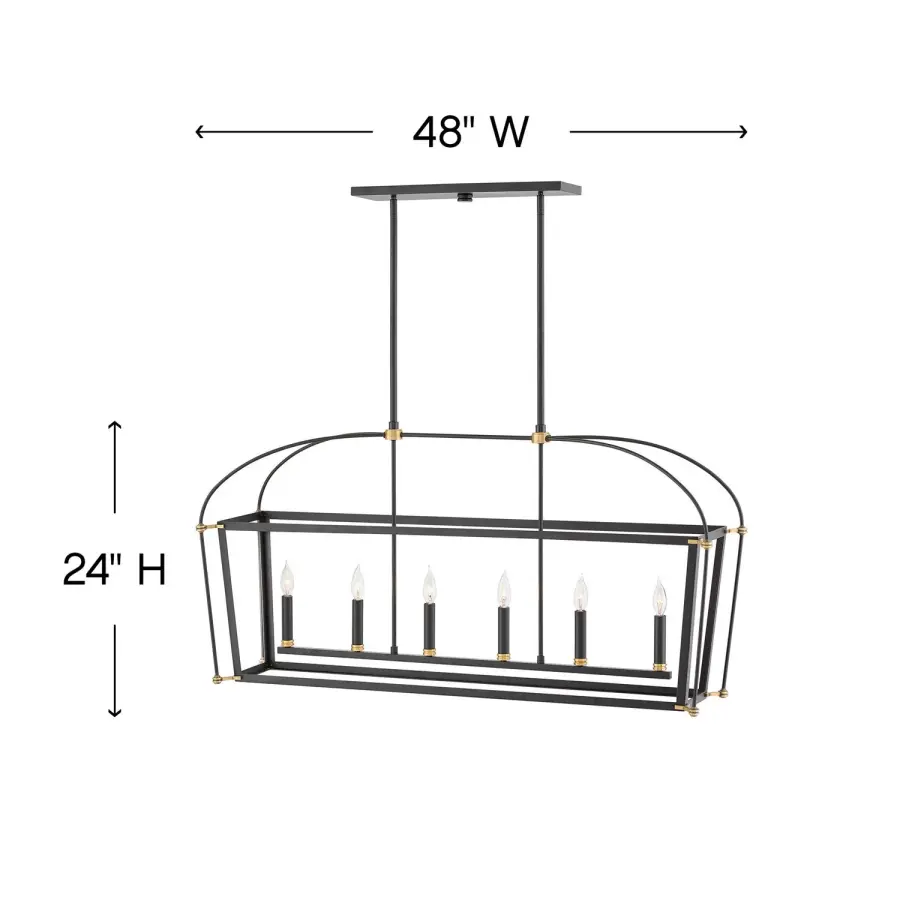 Selby LED Linear Pendant in Black - Image 2