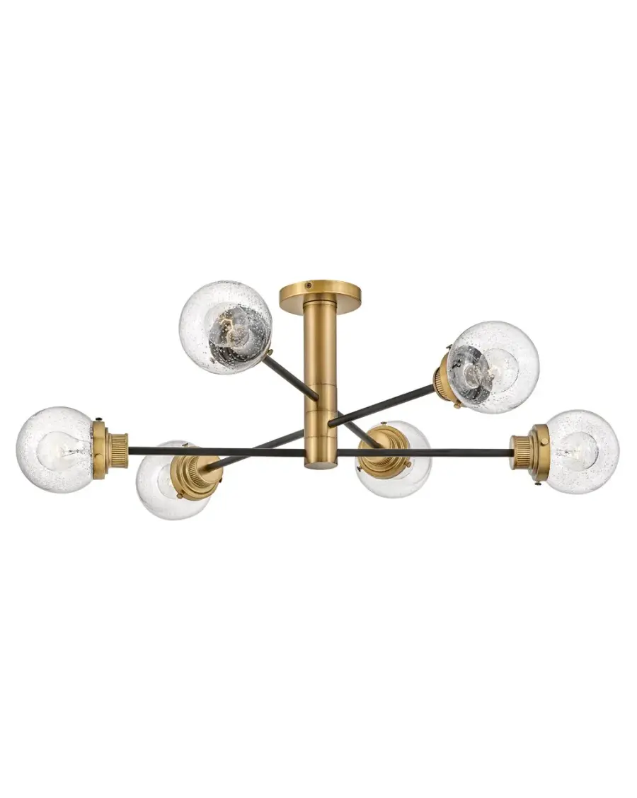 Poppy LED Semi-Flush Mount in Black - Image 1
