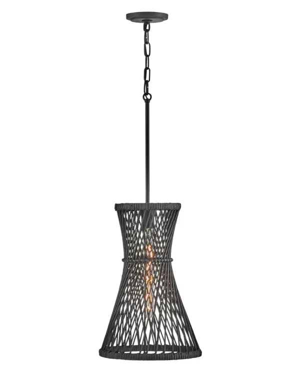 Twyla's handwoven shade embraces a relaxed, coastal aesthetic with natural reeds as the prominent design element. Twyla casts the perfect ambient light to accentuate transitional living spaces. - alternate view