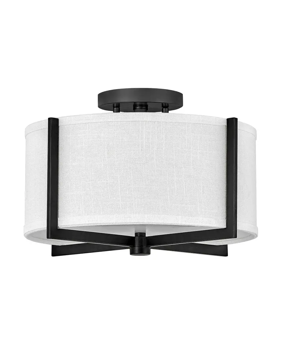 Axis Off White LED Semi-Flush Mount in Black - Image 1