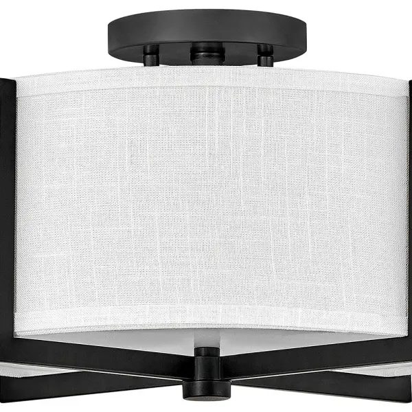 Axis Off White LED Semi-Flush Mount in Black - Image 6