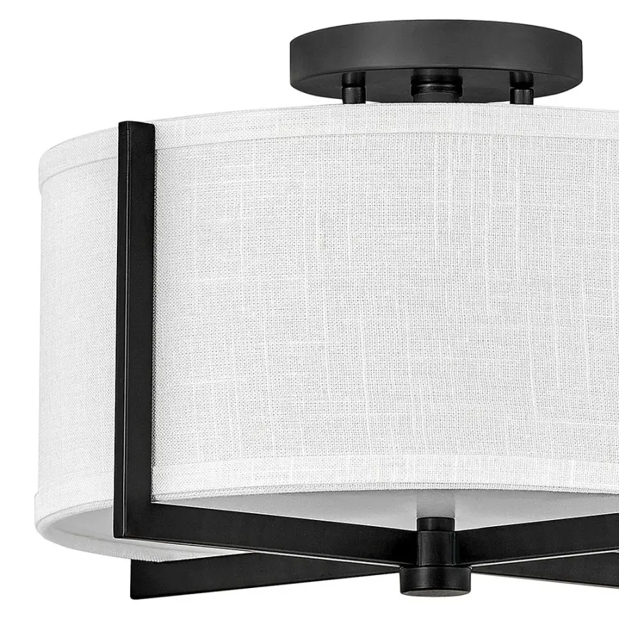 Axis Off White LED Semi-Flush Mount in Black - Image 7