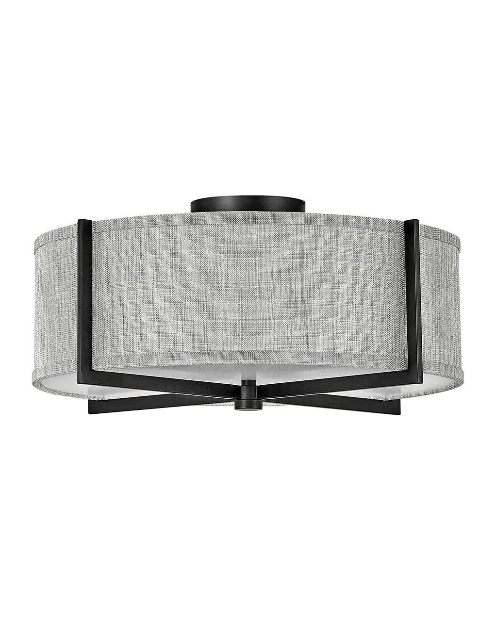 Axis Heathered Gray LED Semi-Flush Mount in Black
