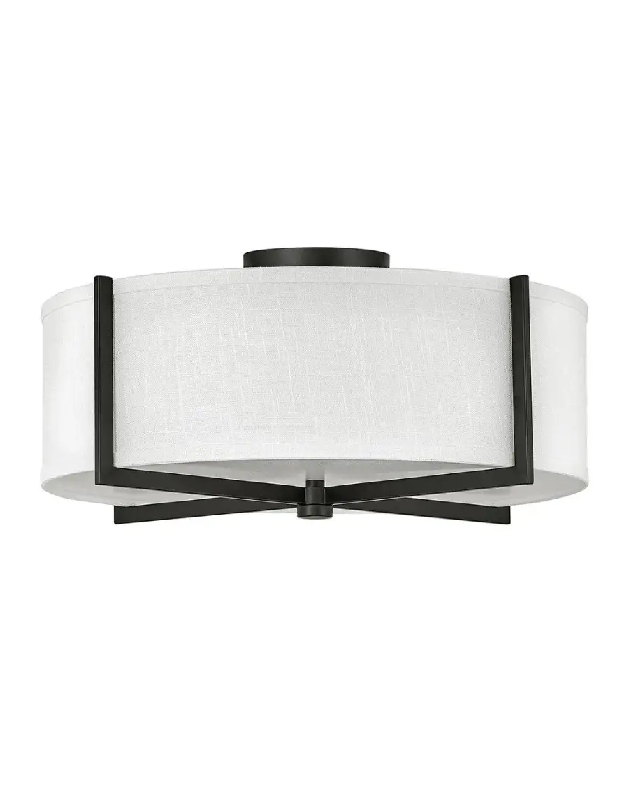 Axis Off White LED Semi-Flush Mount in Black - Image 1