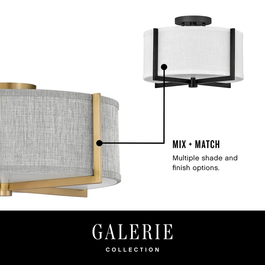 Axis Off White LED Semi-Flush Mount in Black - Image 4