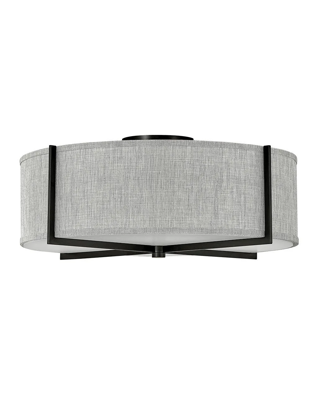 Axis Heathered Gray LED Semi-Flush Mount in Black