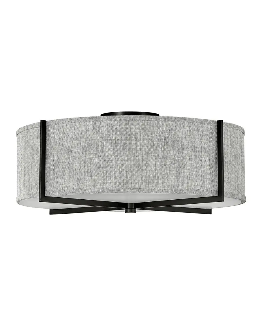 Axis Heathered Gray LED Semi-Flush Mount in Black - Image 1
