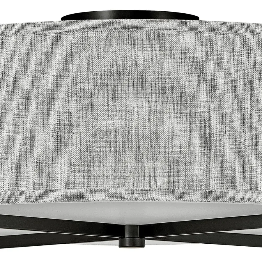 Axis Heathered Gray LED Semi-Flush Mount in Black - Image 7