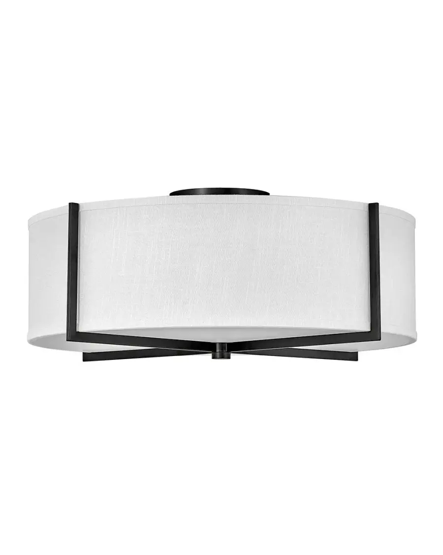 Axis Off White LED Semi-Flush Mount in Black - Image 1