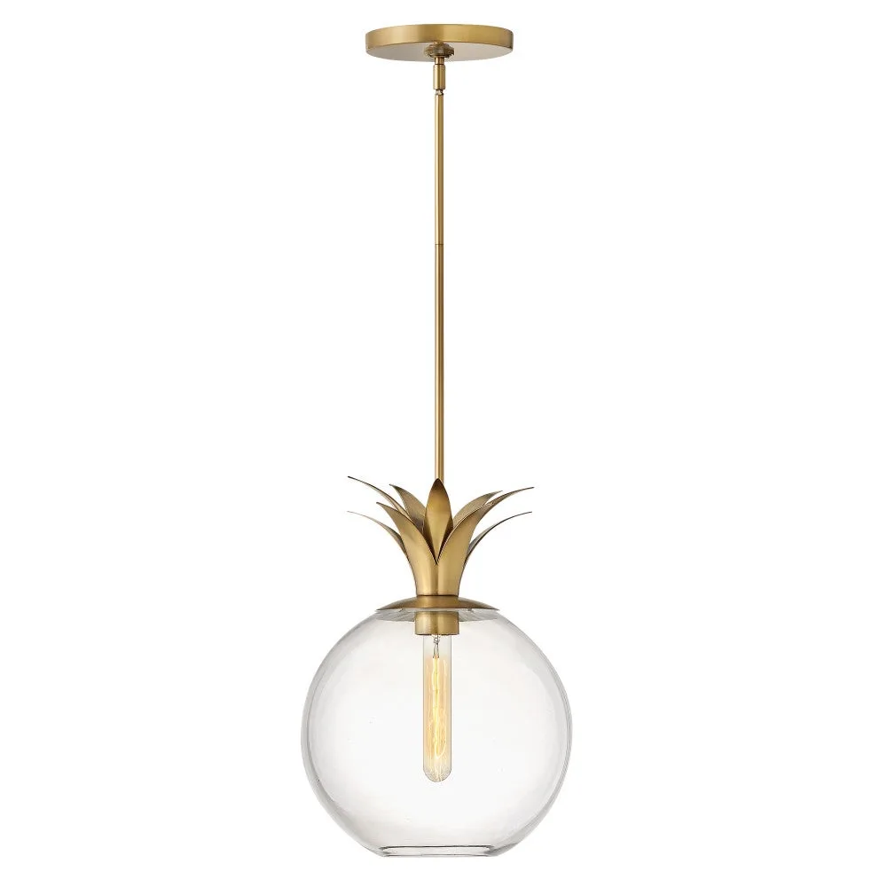 Palma LED Pendant in Heritage Brass