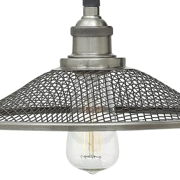 Rigby is inspired by the Americana barn light reborn as a chic interior retro classic. Features such as cast socket covers, mesh shades, canopy detail and two-tone finish options combine the best in both vintage and industrial design elements. - alternate view