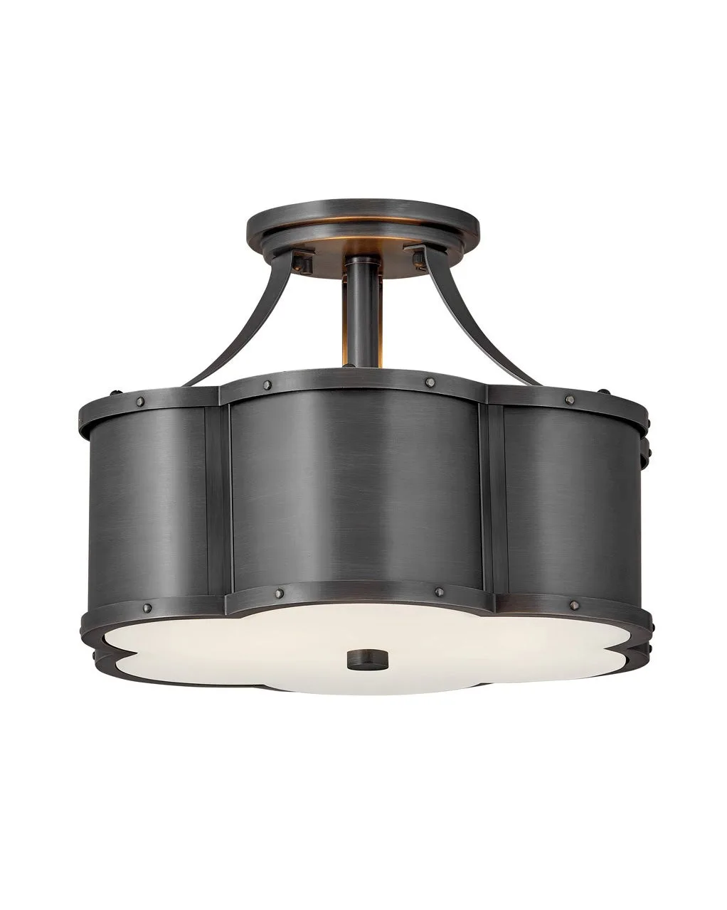Chance LED Semi-Flush Mount in Blackened Brass