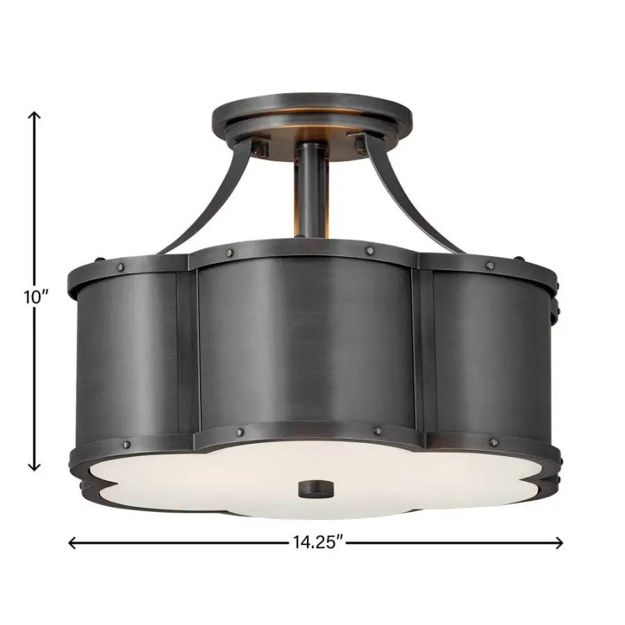 Chance LED Semi-Flush Mount in Blackened Brass - Image 2