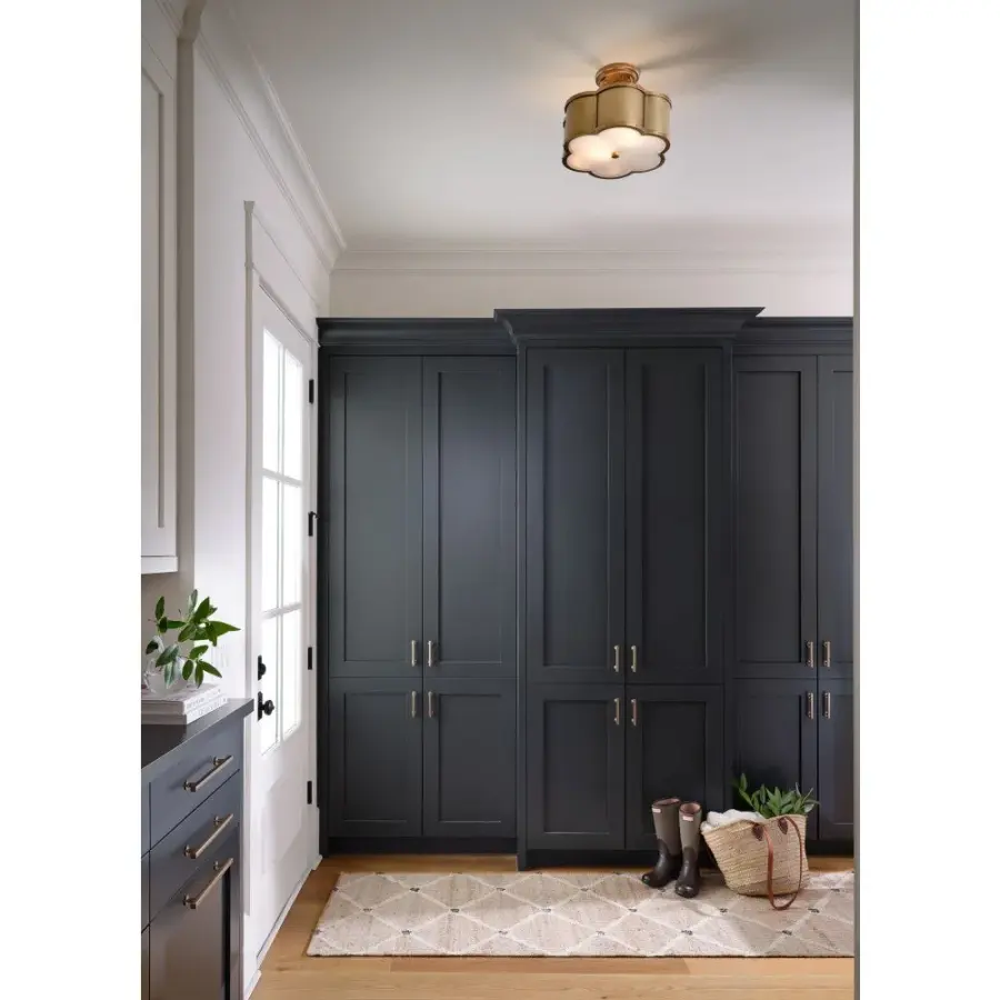Chance LED Semi-Flush Mount in Blackened Brass - Image 3