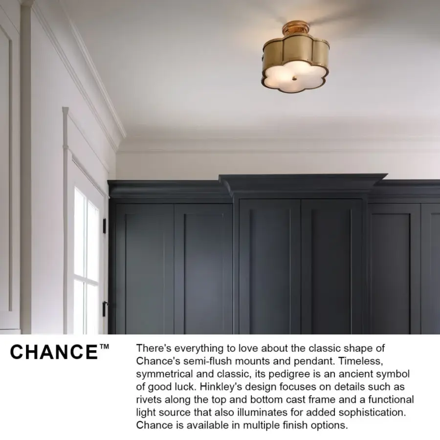 Chance LED Semi-Flush Mount in Blackened Brass - Image 4