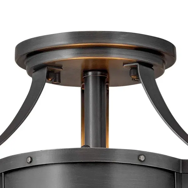 Chance LED Semi-Flush Mount in Blackened Brass - Image 5