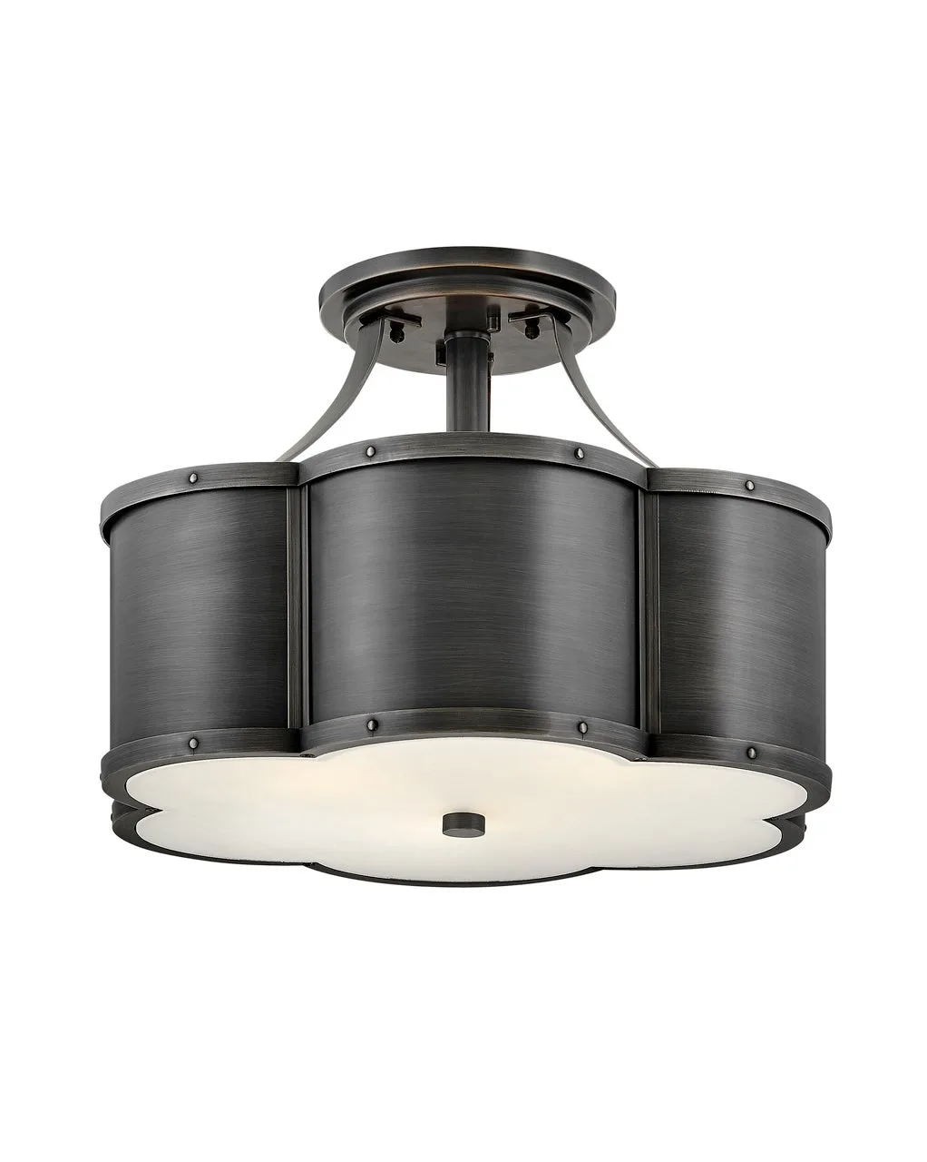 Chance LED Semi-Flush Mount in Blackened Brass