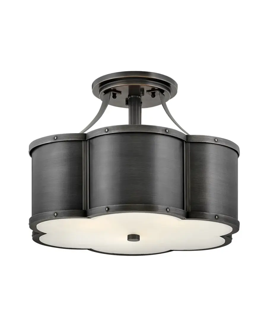 Chance LED Semi-Flush Mount in Blackened Brass - Image 1