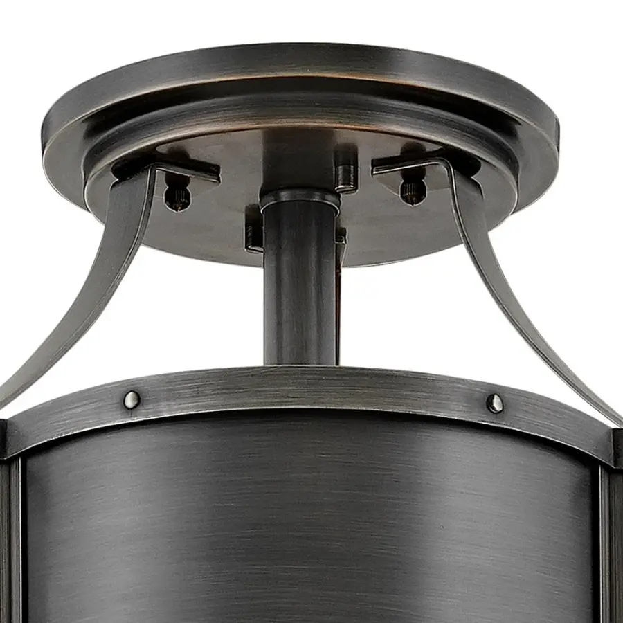Chance LED Semi-Flush Mount in Blackened Brass - Image 3