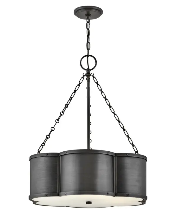 There’s everything to love about the classic shape of Chance’s semi-flush mounts and pendant. Timeless, symmetrical and classic, its pedigree is an ancient symbol of good luck. Hinkley’s design focuses on details such as rivets along the top and bottom cast frame and a functional light source that also illuminates for added sophistication. Chance is available in multiple finish options.