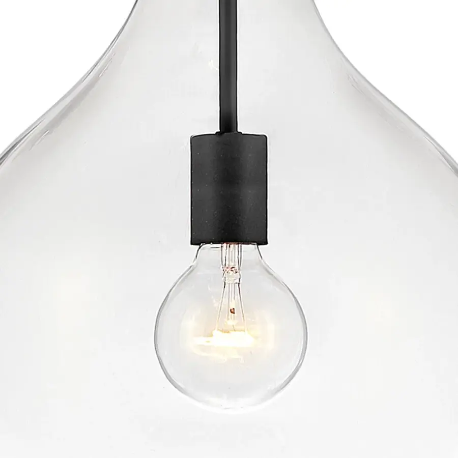 Ziggy LED Pendant in Black with Clear Glass - Image 3