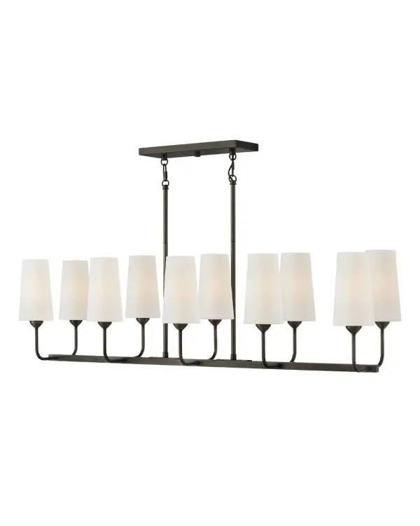 Lewis offers traditional charm paired with updated, transitional elements. Tall natural paper shades feature fine stitching detail against a Heritage Brass or Black Oxide finish to enhance timeless interiors.