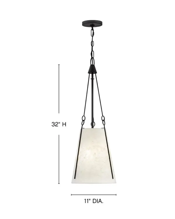 Slim and elegant, the handcrafted paper shade of Danvers makes a subtly impactful statement with its sophisticated silhouette. Sturdy metal uprights create stylish contrast in either a Black or Lacquered Dark Brass finish. - alternate view