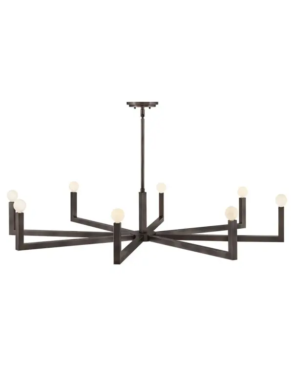The Ezra family stunningly pairs minimalist elegance with an industrial edge. The strong square arms, sharp angles, and bold silhouette add dimensional appeal, bringing interest to dining rooms, foyers, kitchens, and beyond. Pairing Ezra with a globe-style bulb nails down the transitional, midcentury modern vibe.