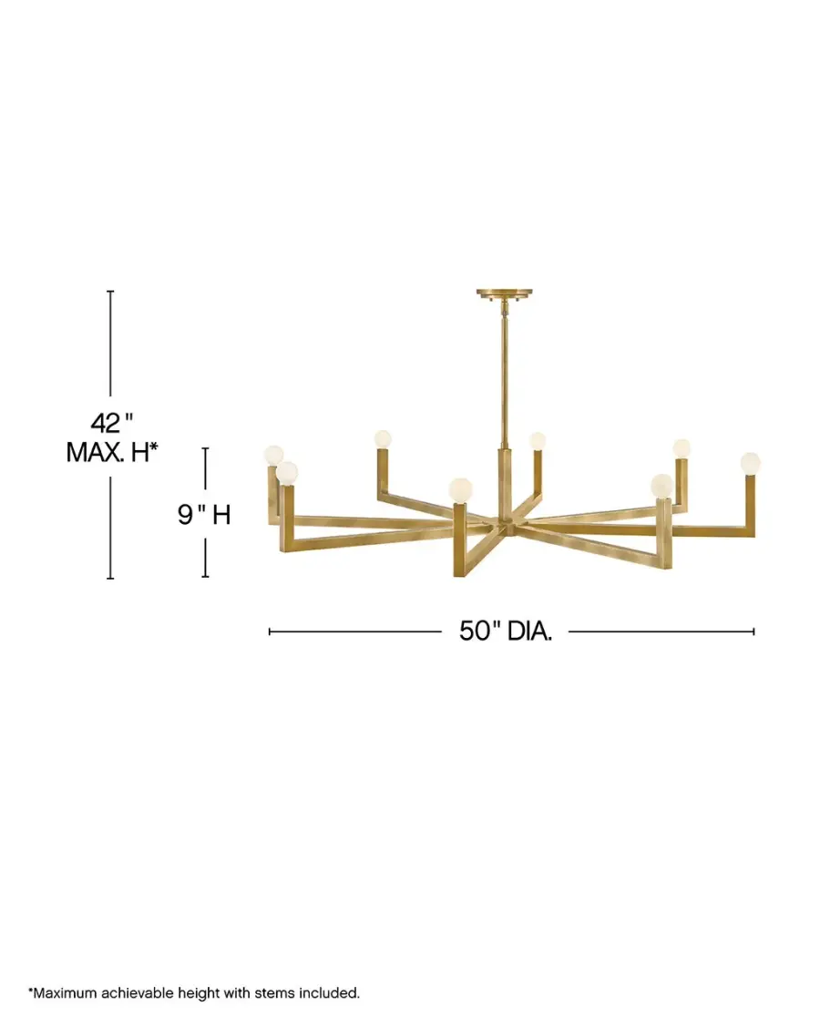 Ezra LED Chandelier in Heritage Brass - Image 2