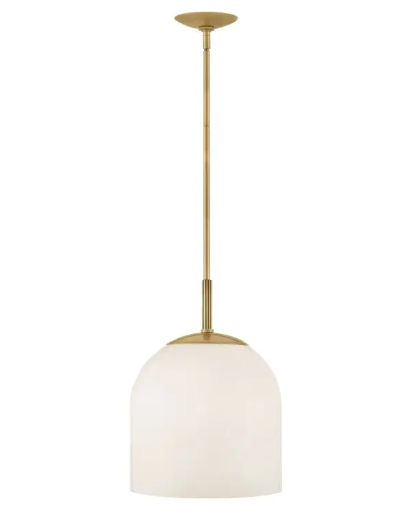 The Willa LED Pendant strikes a perfect balance between understated elegance and visual interest. Its ribbed stem detailing and cased opal shade create a warm, diffused light ideal for intimate spaces. The Heritage Brass finish adds warmth without overwhelming.