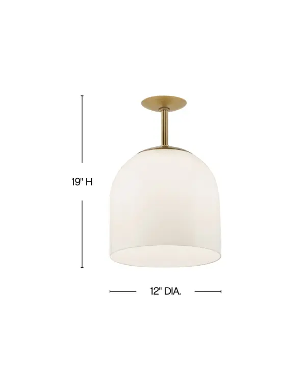 The Willa LED Pendant strikes a perfect balance between understated elegance and visual interest. Its ribbed stem detailing and cased opal shade create a warm, diffused light ideal for intimate spaces. The Heritage Brass finish adds warmth without overwhelming. - alternate view