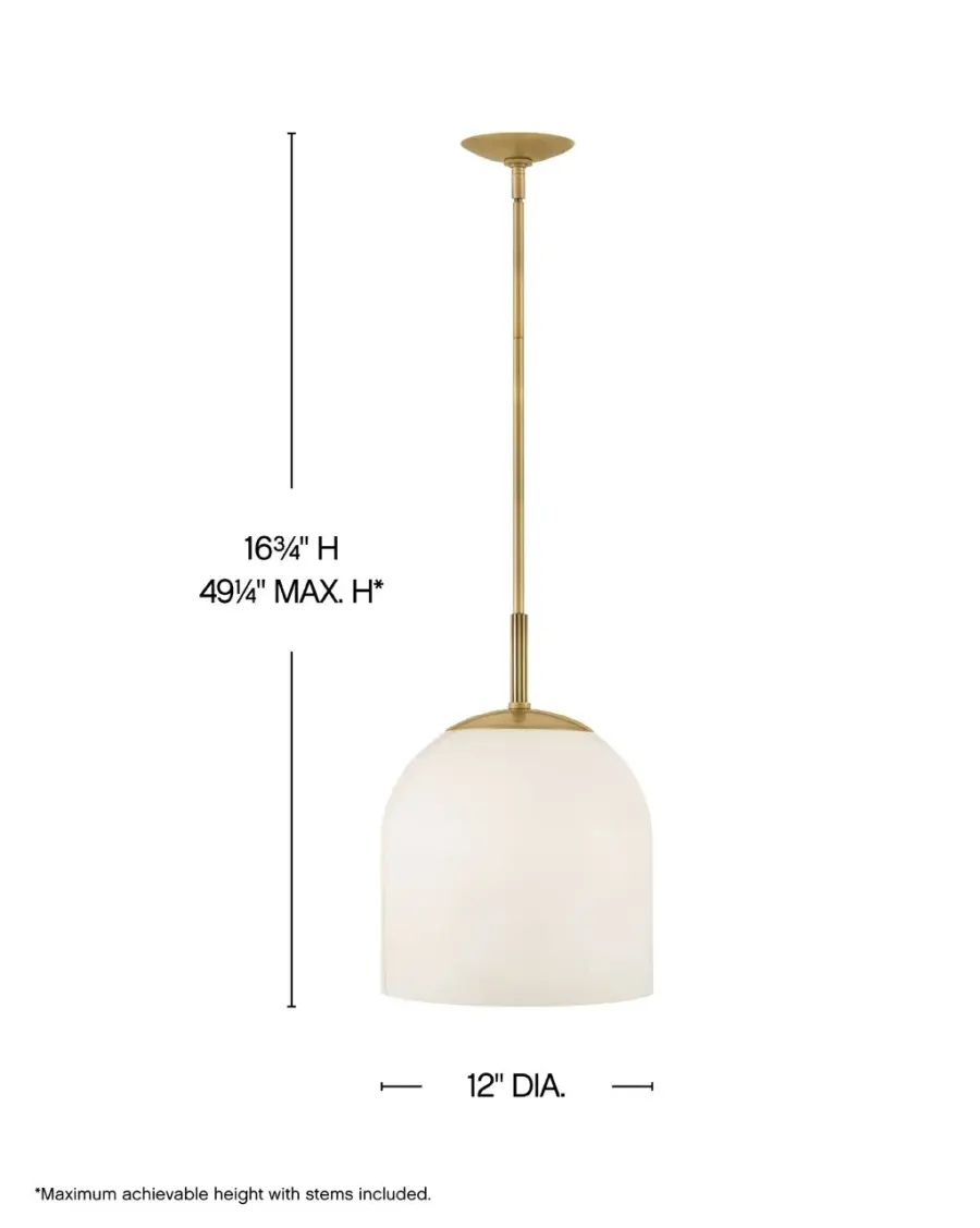 Willa LED Pendant in Heritage Brass - Image 3