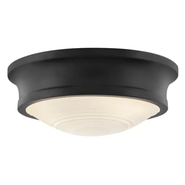 The Ellis LED Flush Mount combines modern efficiency with timeless elegance. Its softly ribbed etched opal glass diffuses light beautifully while the black steel frame adds refined contrast. Perfect for spaces with lower ceilings.