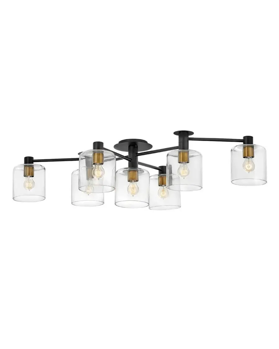 Axel LED Semi-Flush Mount in Black
