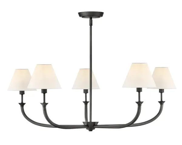 Inspired by traditional lighting styles, Greta complements its slim, contemporary silhouette with timeless details and classic finishes. Tapered, off-white linen shades softly diffuse light, filling your space with a warm ambiance.