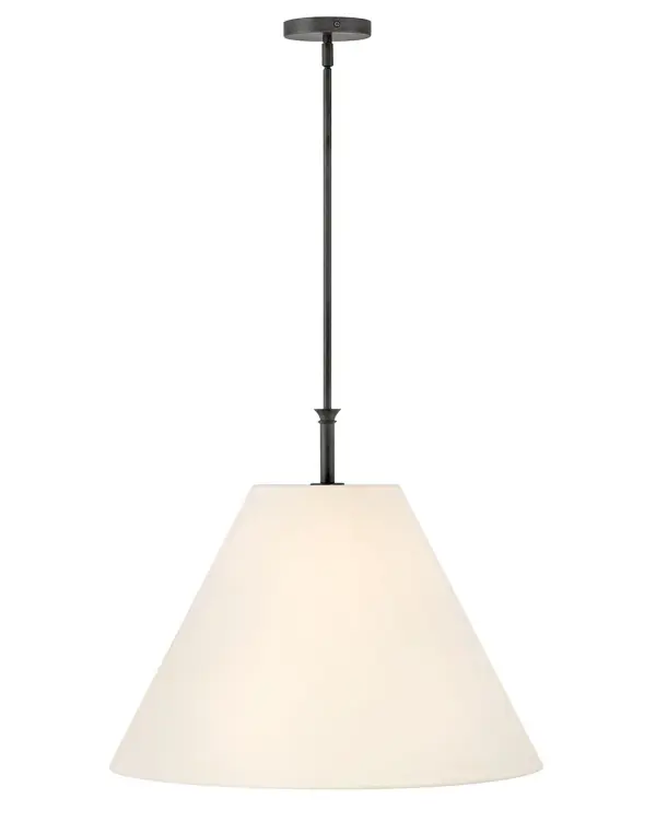 Inspired by traditional lighting styles, Greta complements its slim, contemporary silhouette with timeless details and classic finishes. A tapered, off-white linen shade softly diffuses light, filling your space with a warm ambiance.