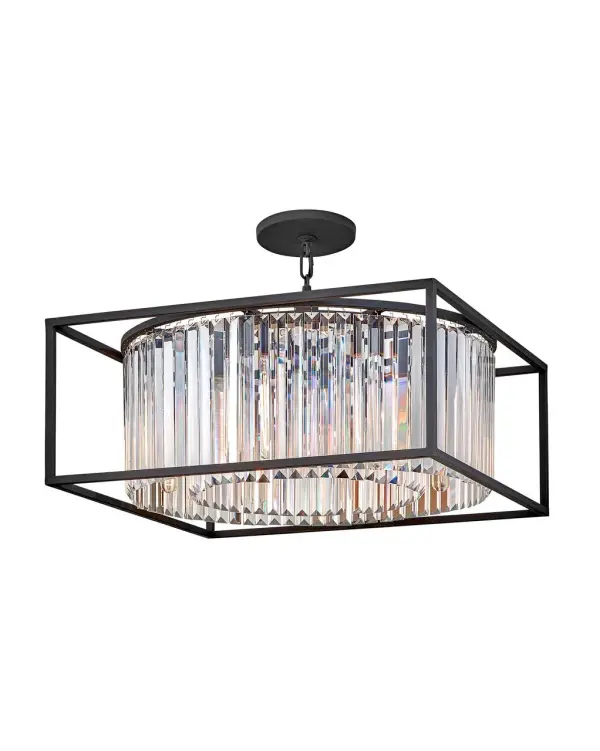 Giada is a contemporary chandelier collection with stunning crystal prisms set within a frame of Black to create a seamless, sparkling, jewelry-like effect. - alternate view