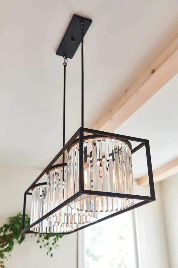 Giada is a contemporary chandelier collection with stunning crystal prisms set within a frame of Black to create a seamless, sparkling, jewelry-like effect. - alternate view
