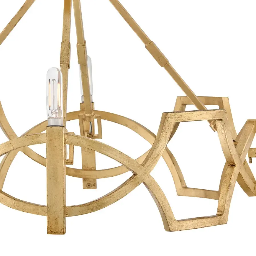 Leona LED Semi-Flush Mount in Distressed Brass - Image 3