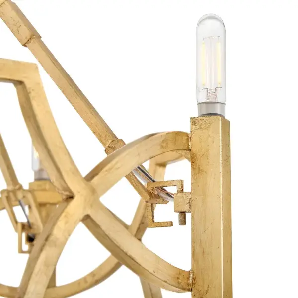 Leona LED Semi-Flush Mount in Distressed Brass - Image 5