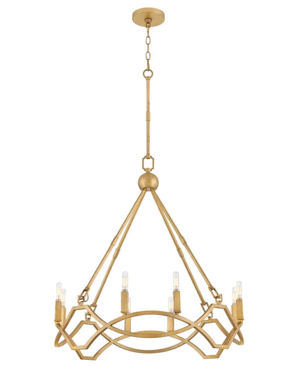 Leona LED Chandelier in Distressed Brass